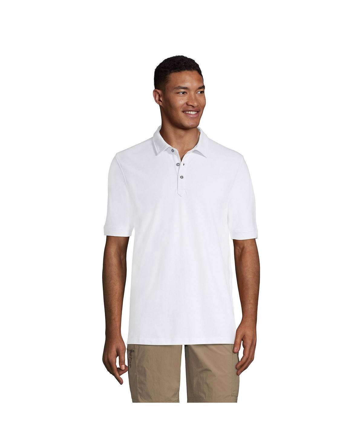 Mens Lands End CoolMax Mesh Polo Blue Product Image