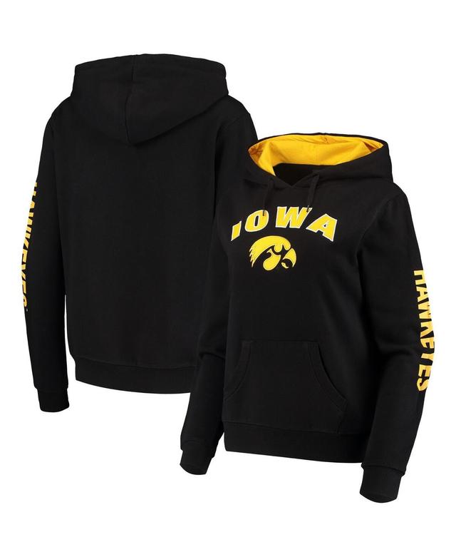 Womens Colosseum Black Iowa Hawkeyes Loud and Proud Pullover Hoodie Product Image