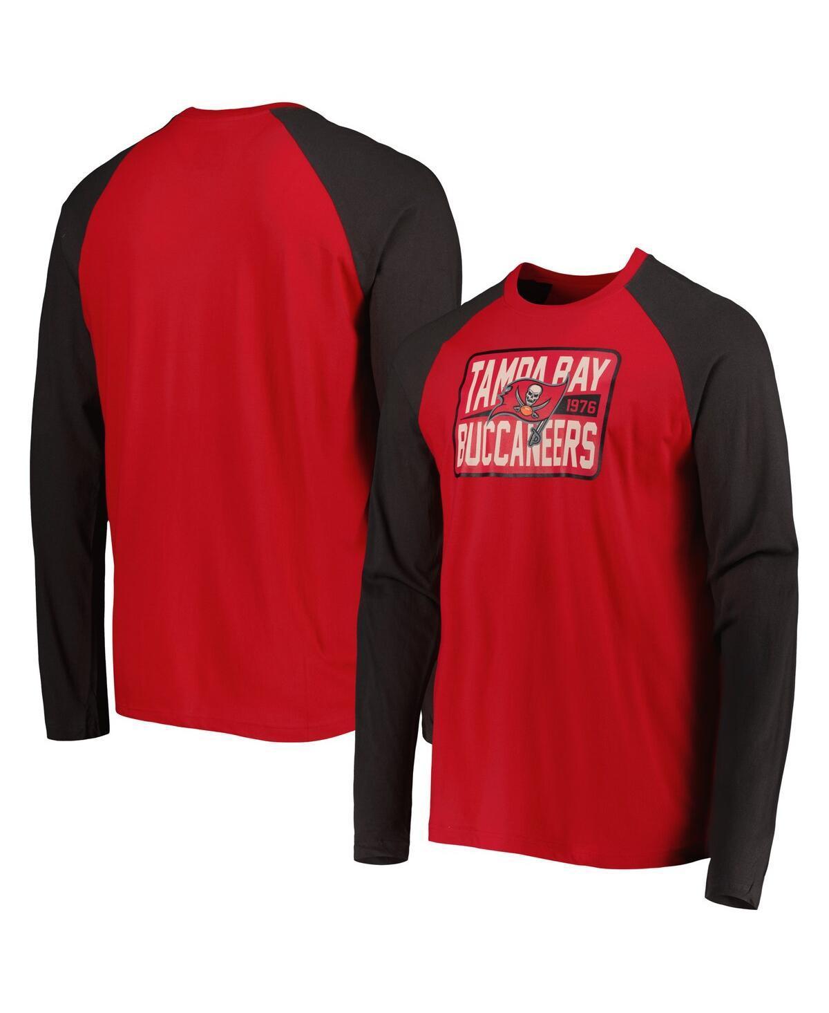 Mens New Era Red Tampa Bay Buccaneers Current Raglan Long Sleeve T-shirt Product Image