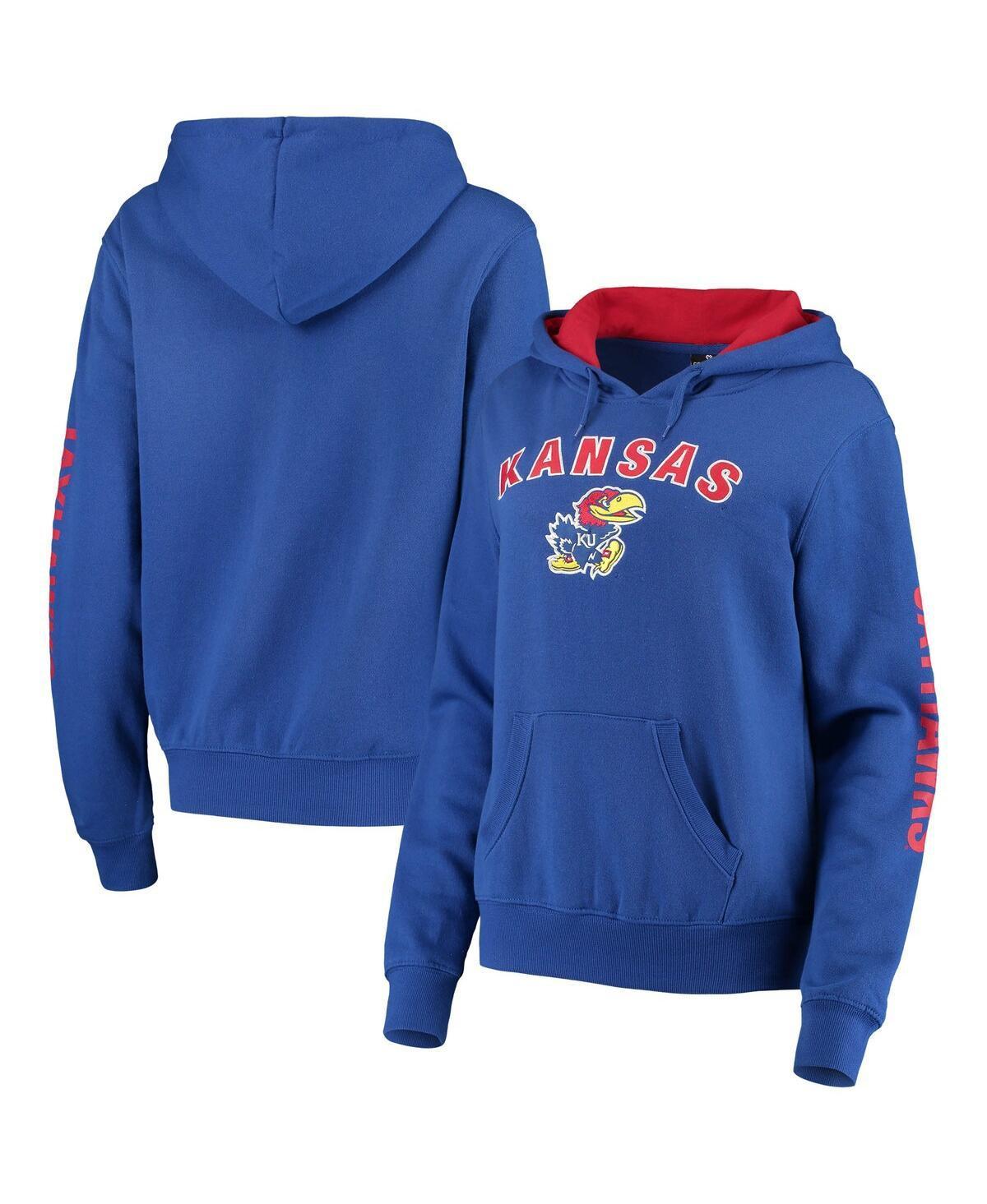 Womens Colosseum Royal Kansas Jayhawks Loud and Proud Pullover Hoodie Product Image