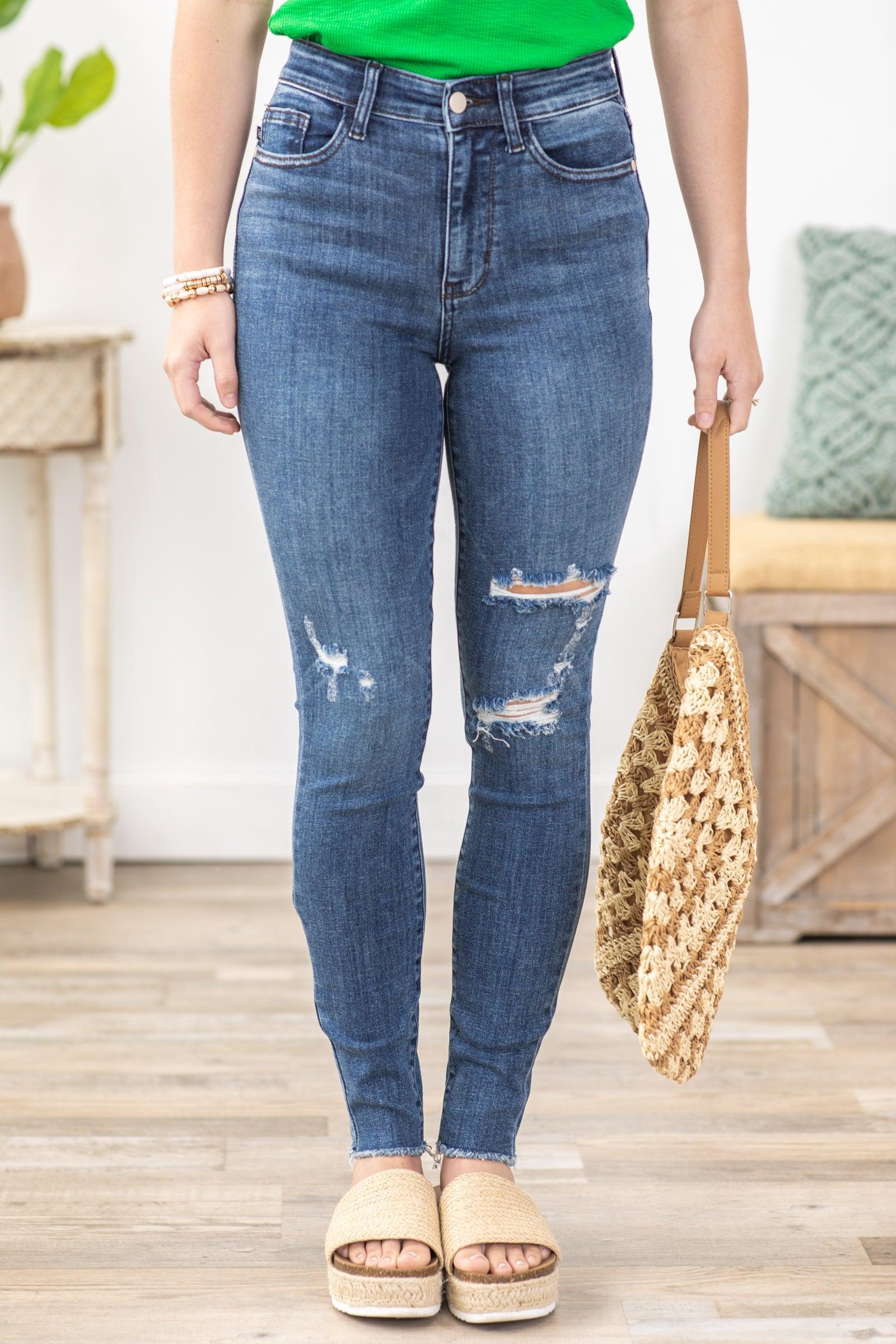 Judy Blue High Waist Skinny With Distress Jean Product Image