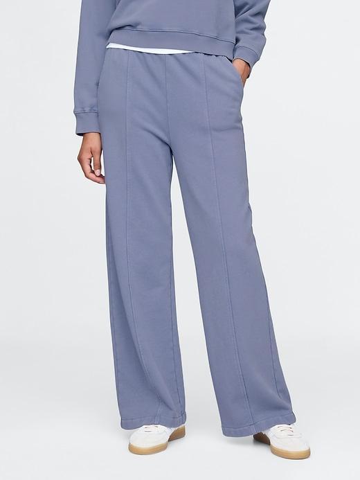 French Terry Seamed Wide-Leg Sweatpants Product Image