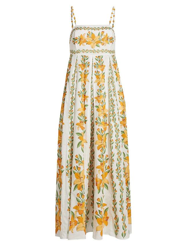 Womens Tropical Lightness Floral Cotton Maxi Dress Product Image