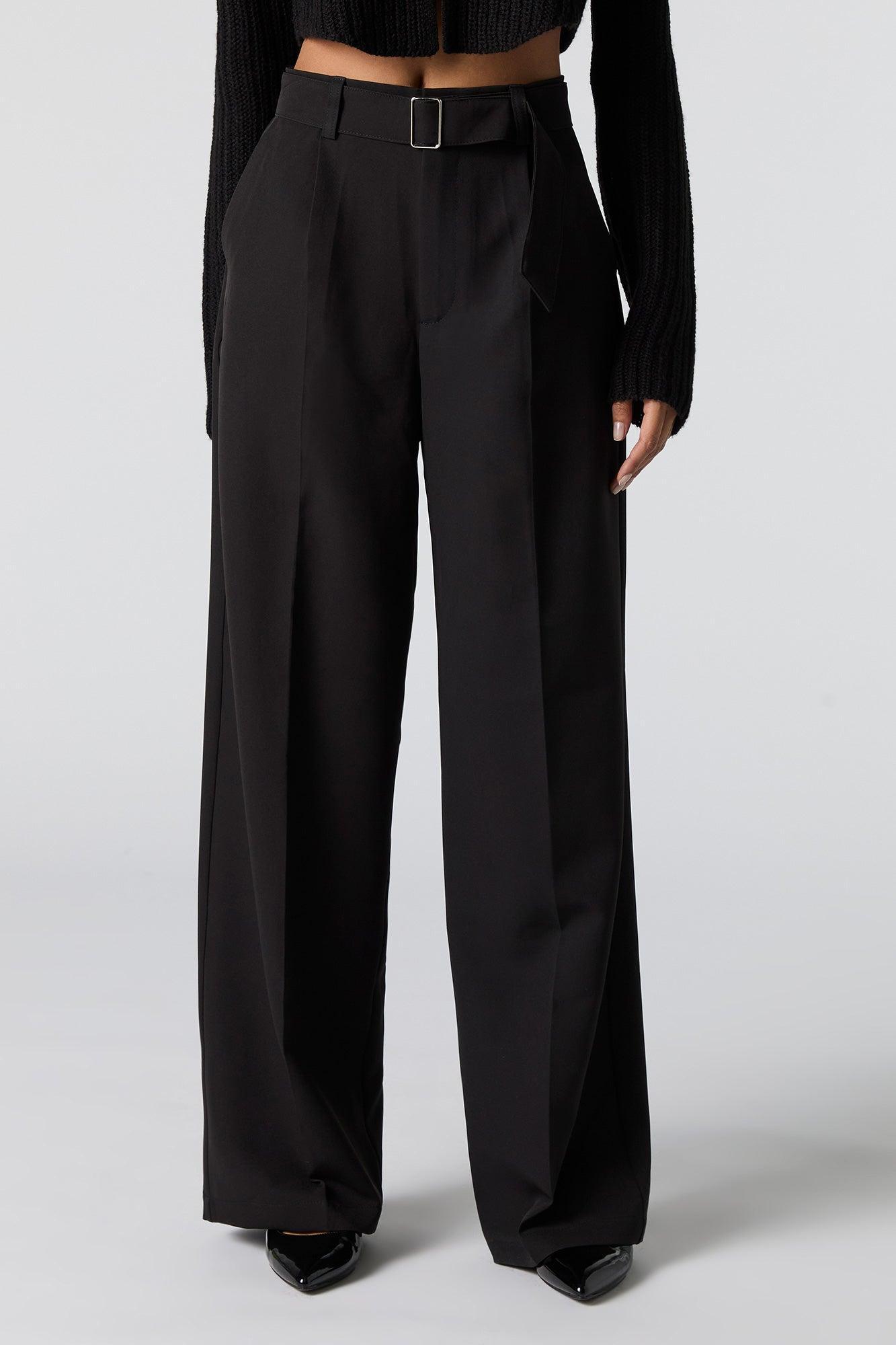 Belted Wide Leg Dress Pant Female Product Image