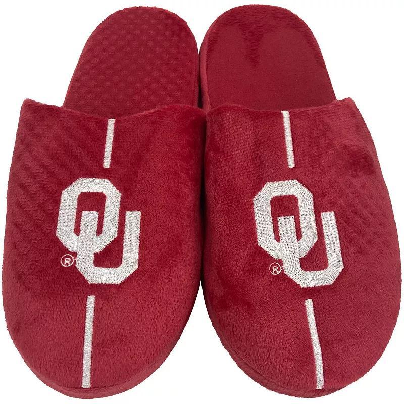 Mens FOCO Oklahoma Sooners Striped Team Slippers Product Image