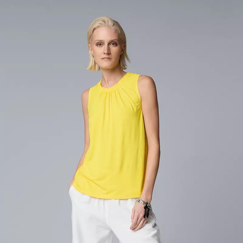 Womens Simply Vera Vera Wang Shirred Neck Tank Top Product Image