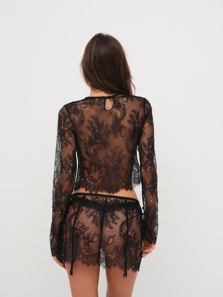 Sonja Lace Top — Black Product Image