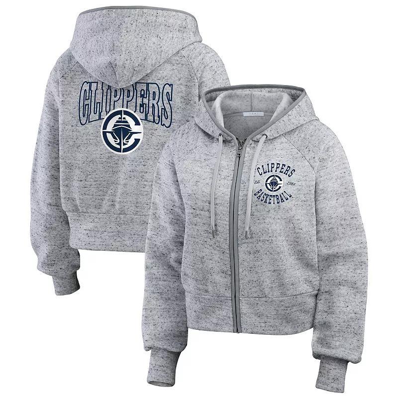 Womens WEAR by Erin Andrews Heather Gray LA Clippers Speckled Radiator Full-Zip Hoodie product image