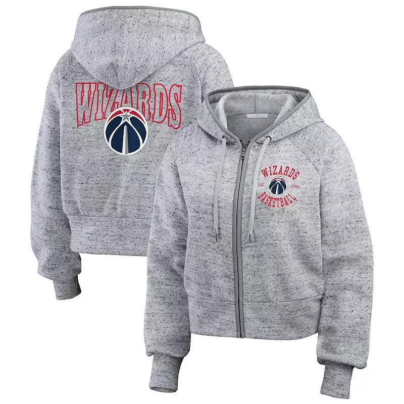 Womens WEAR by Erin Andrews Heather Gray Washington Wizards Speckled Radiator Full-Zip Hoodie Product Image