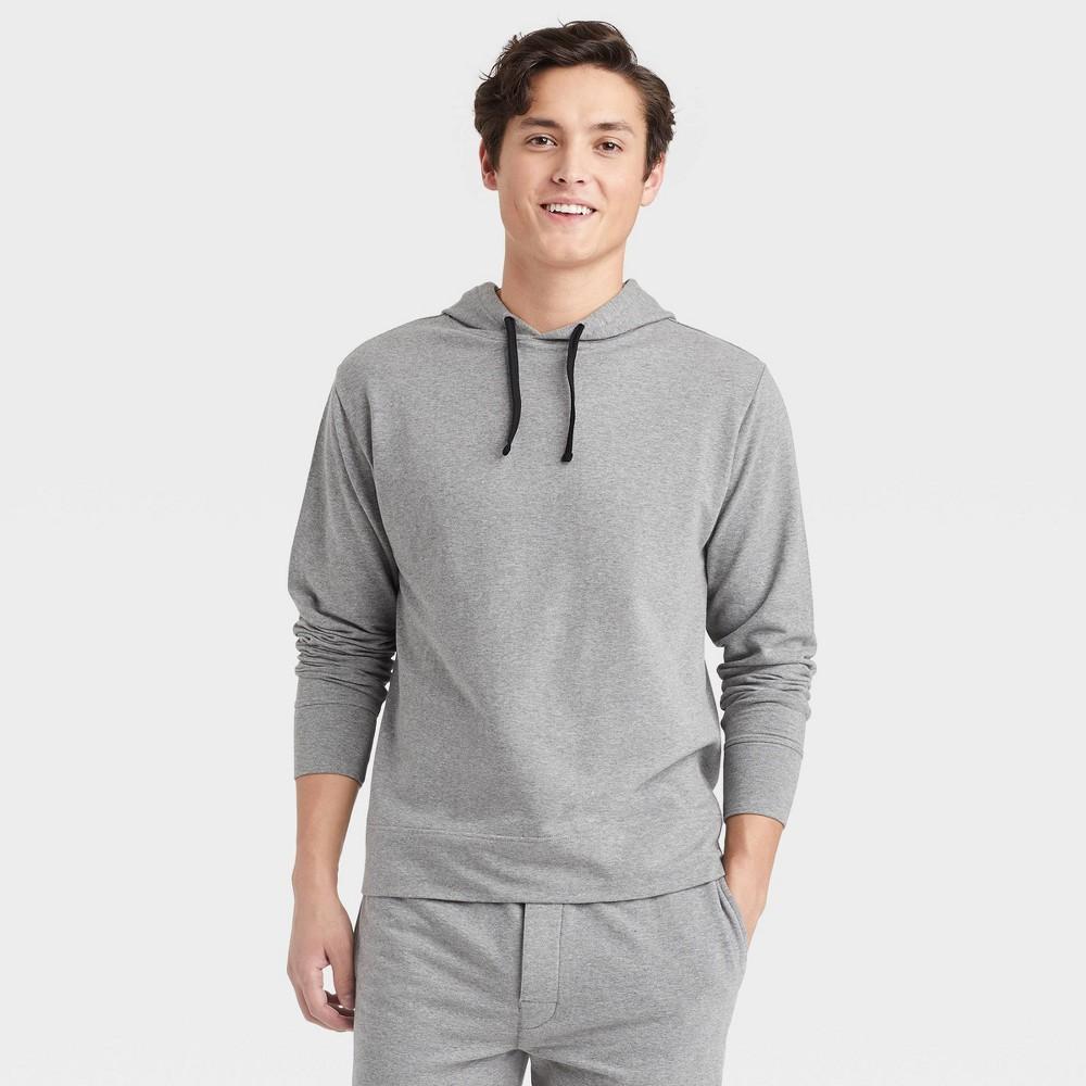 Hanes Premium Mens Long Sleeve Pajama Hoodie - Gray L Product Image