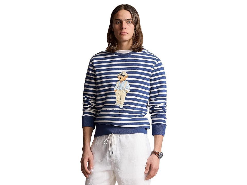 Polo Ralph Lauren Polo Bear Striped Fleece Sweatshirt (Light /Deck White Hmgy Bear) Men's Clothing Product Image