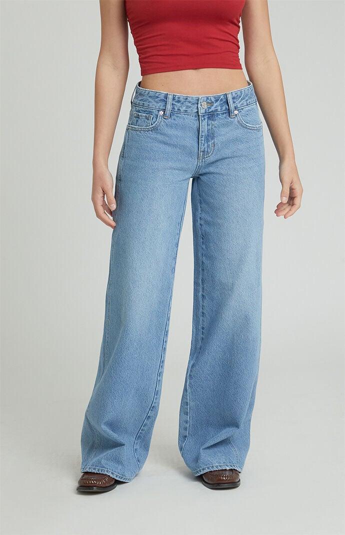 Women's Dark Indigo Low Rise Baggy Jeans Product Image