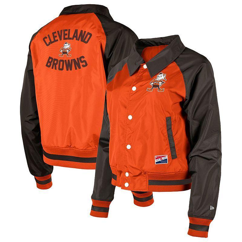 Womens New Era Cleveland Browns Coaches Raglan Full-Snap Jacket Product Image