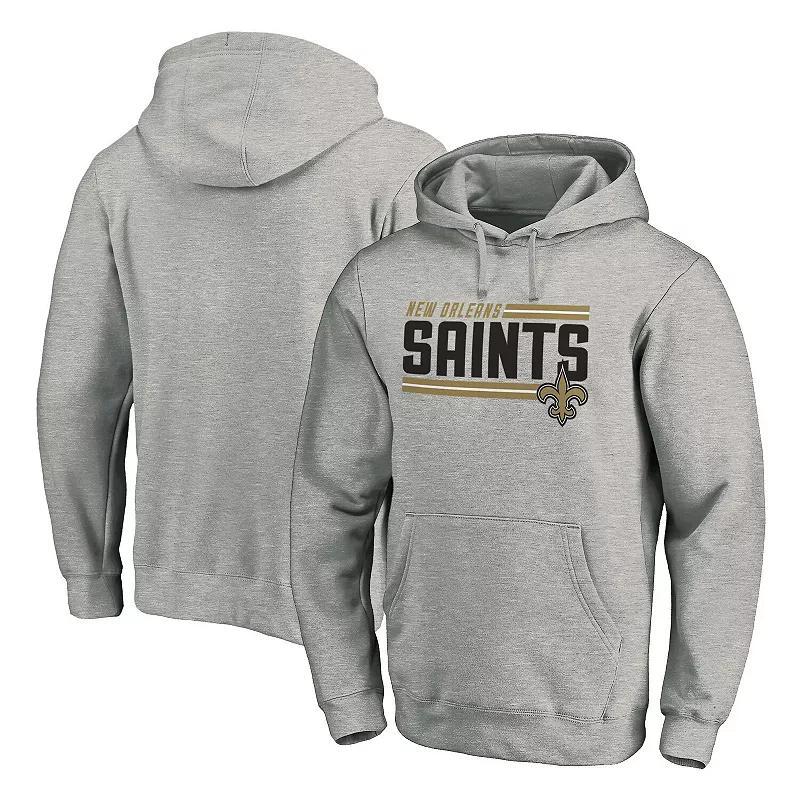 Men's Fanatics Branded Heathered Charcoal New Orleans Saints Big & Tall On Side Stripe Pullover Hoodie Product Image