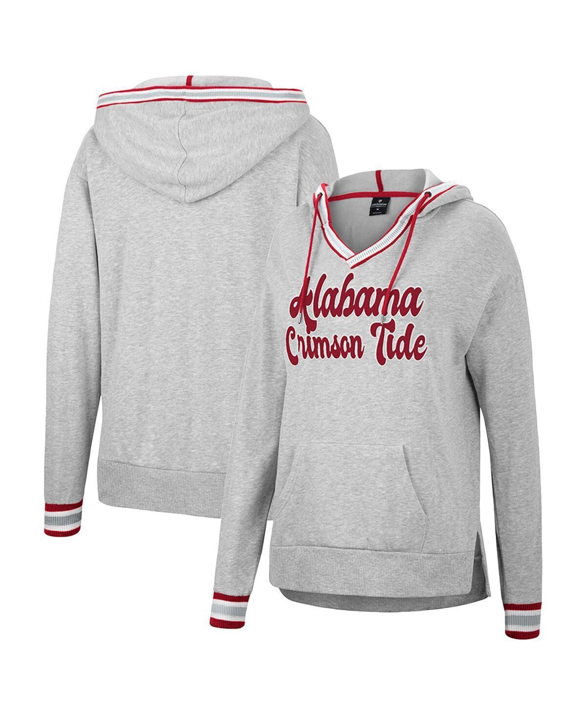 Womens Colosseum Heathered Gray Alabama Crimson Tide Andy V-Neck Pullover Hoodie Product Image