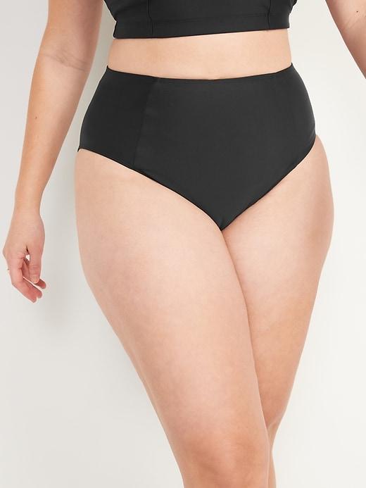 High-Waisted French-Cut Bikini Swim Bottoms Product Image