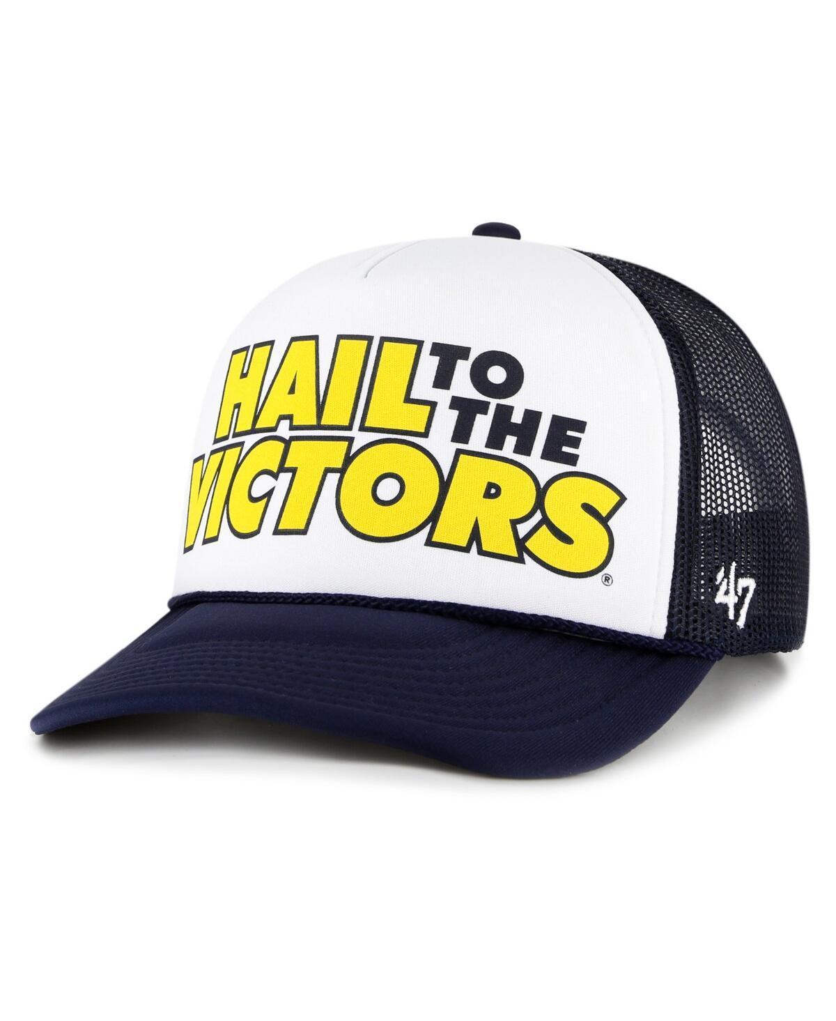 Mens 47 /Navy Michigan Wolverines Article Foam Front Trucker Hat Product Image