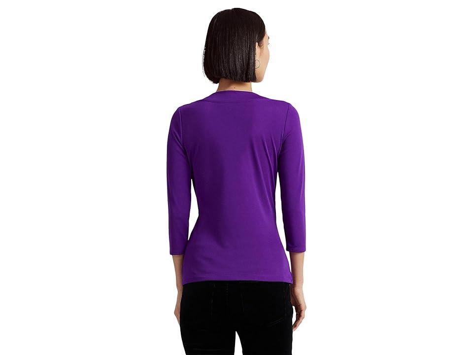 Lauren Ralph Lauren Stretch Jersey Top Agate) Women's Clothing Product Image