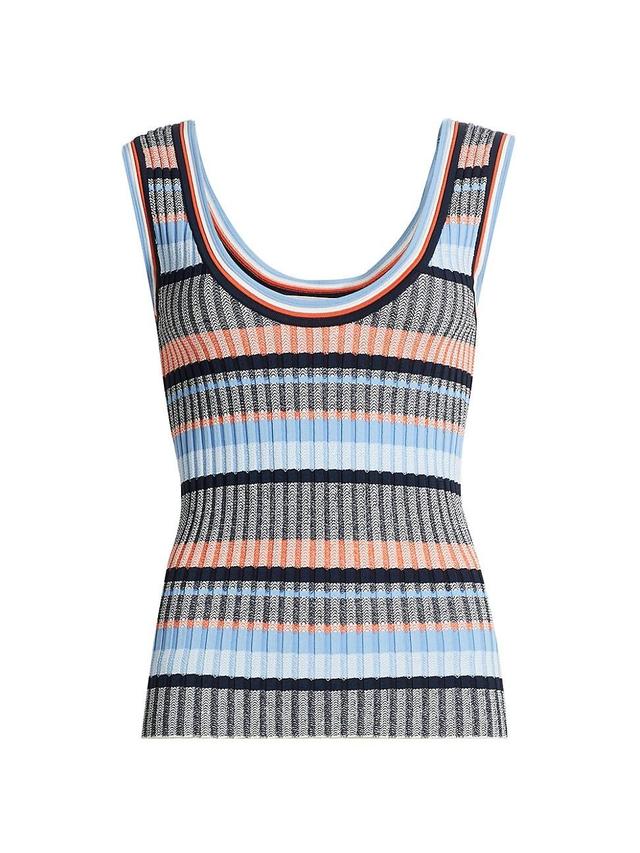 Womens Sandra Striped Rib-Knit Tank Product Image