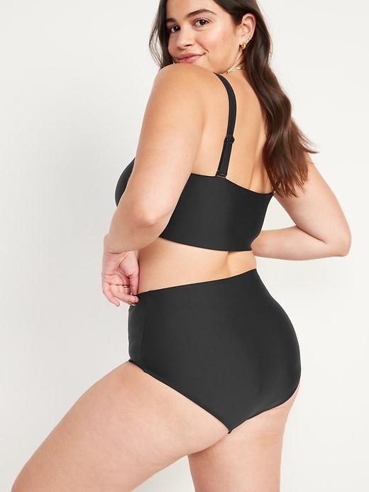 High-Waisted Bikini Swim Bottoms Product Image