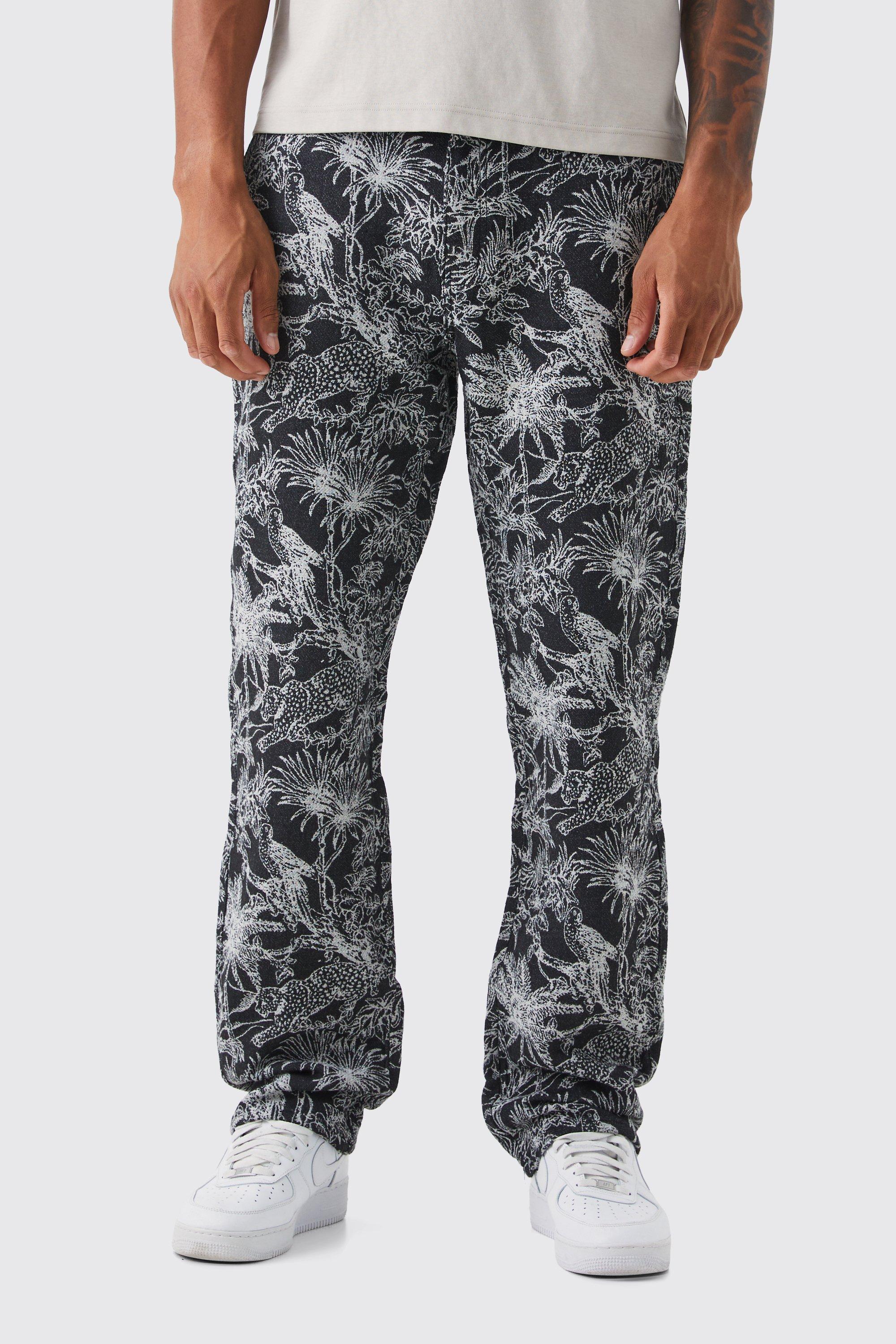 Tall Relaxed Fit Tapestry Pants | boohooMAN USA Product Image