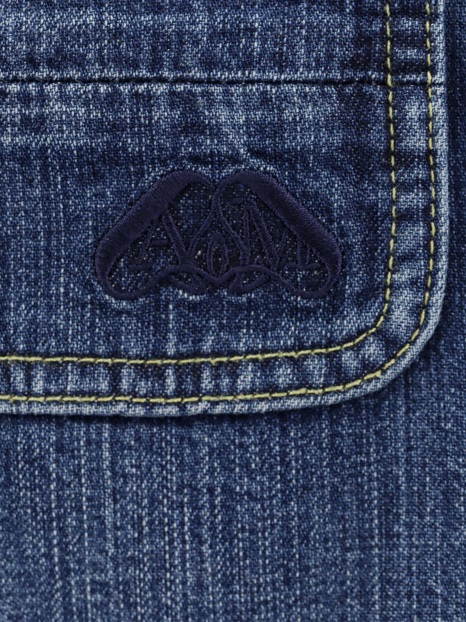 Denim Shirt With Logo Detail In Blue Product Image