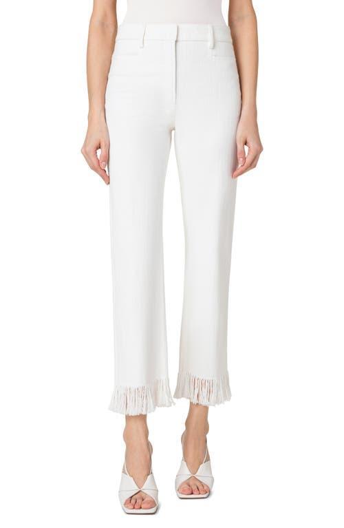 Akris punto Marcy Fringe Hem Stretch Denim Ankle Pants product image