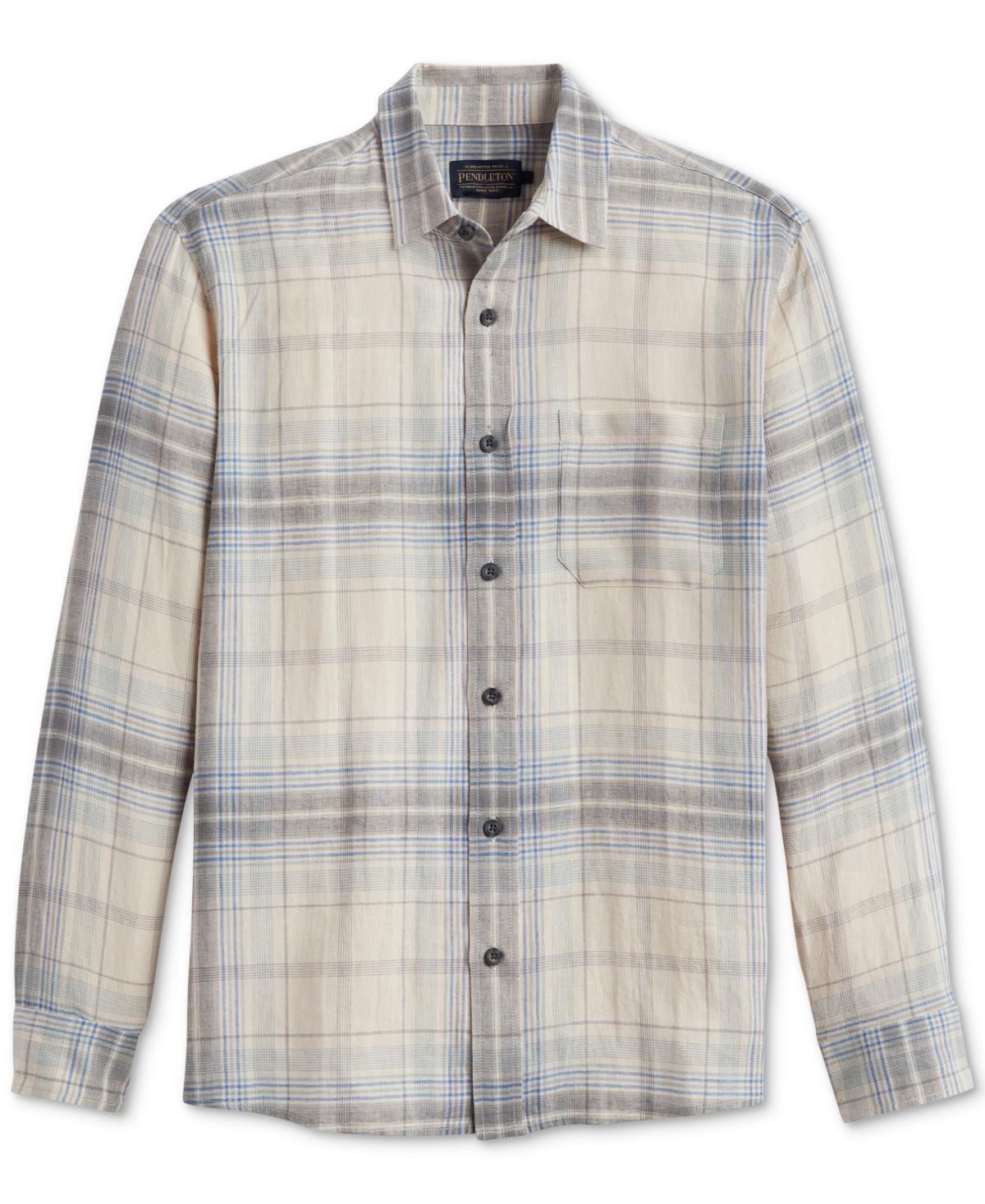 Pendleton Mens Dawson Plaid Long Sleeve Button-Front Shirt - Gray Product Image