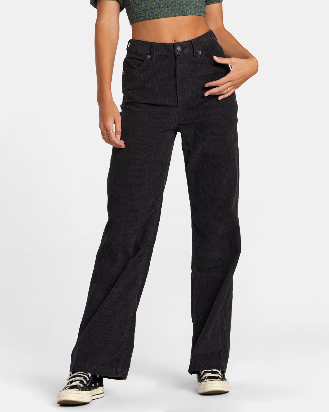 Coco Corduroy Wide Leg Pants - RVCA Black Product Image