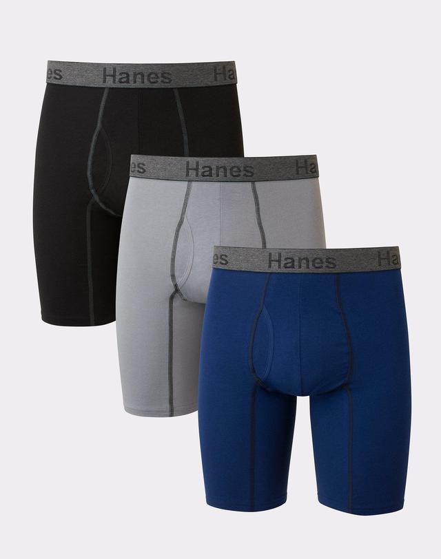 Hanes Men's 3-Pack Comfort Flex Fit Ultra Soft Stretch Boxer Brief, Available in Regular and Long Leg (Long Leg Assorted) Men's Underwear Product Image