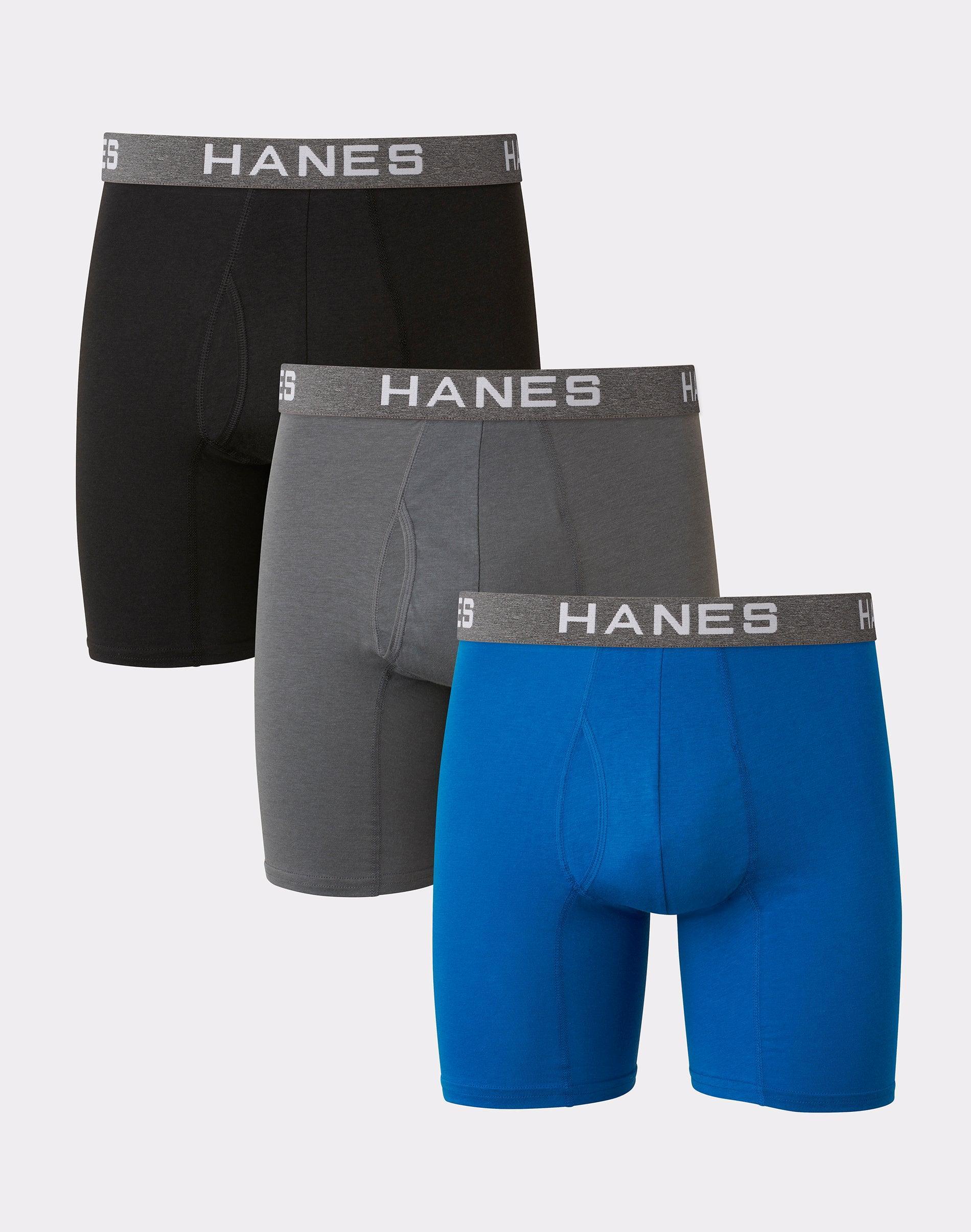 Mens Hanes Ultimate ComfortFlex Fit 4-pack Boxer Briefs Black Gray Product Image