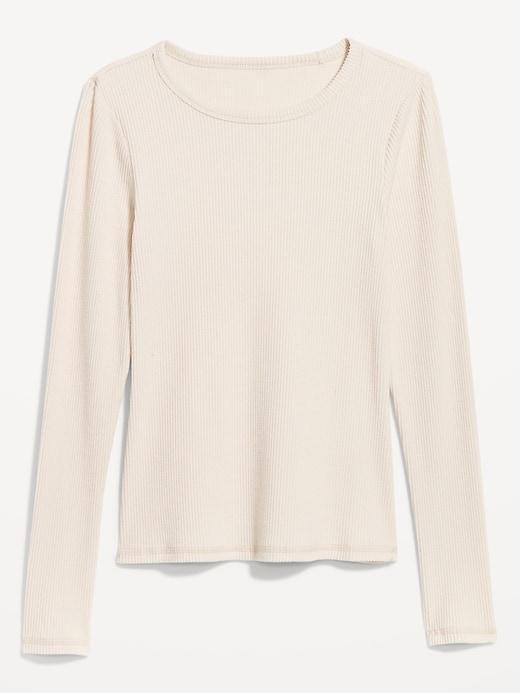 Plush-Knit Long-Sleeve T-Shirt Product Image