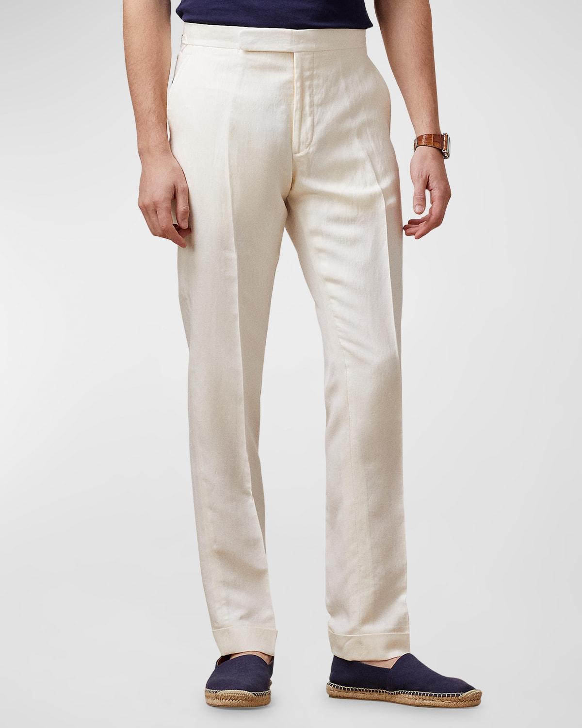 Men's Gregory Hand-Tailored Silk-Linen Trousers Product Image