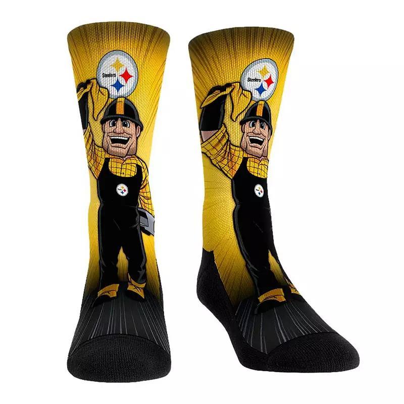 Rock Em Socks Pittsburgh Steelers Mascot Pump Up Crew Socks, Mens Product Image