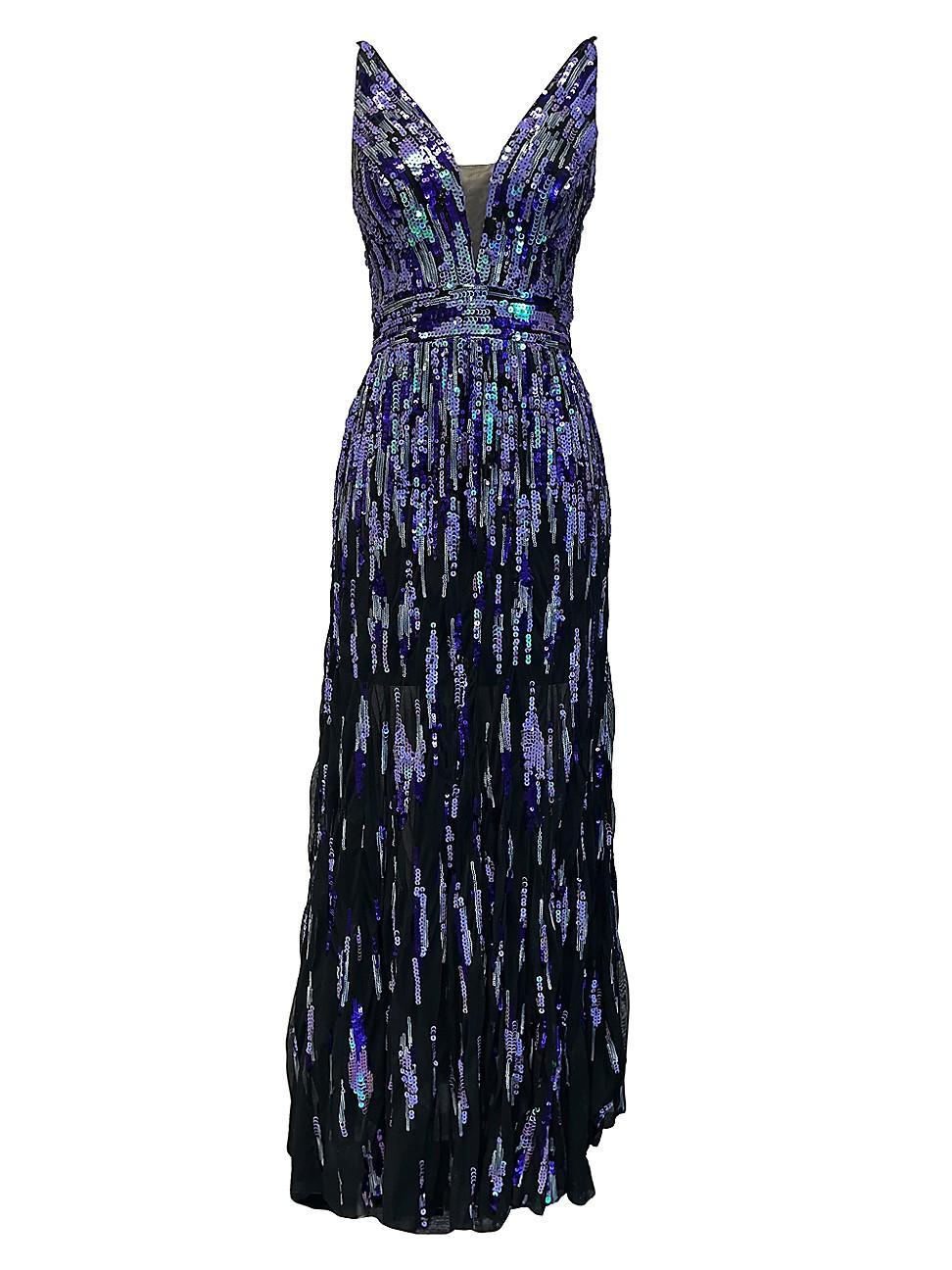 Womens Samira Fit-&-Flare Sequin Gown Product Image