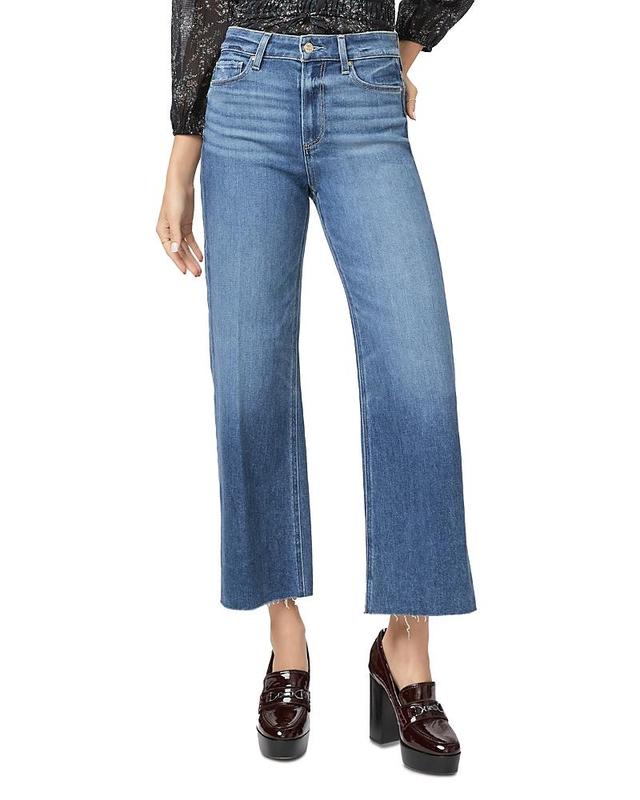 PAIGE Anessa High Waist Raw Hem Wide Leg Jeans Product Image