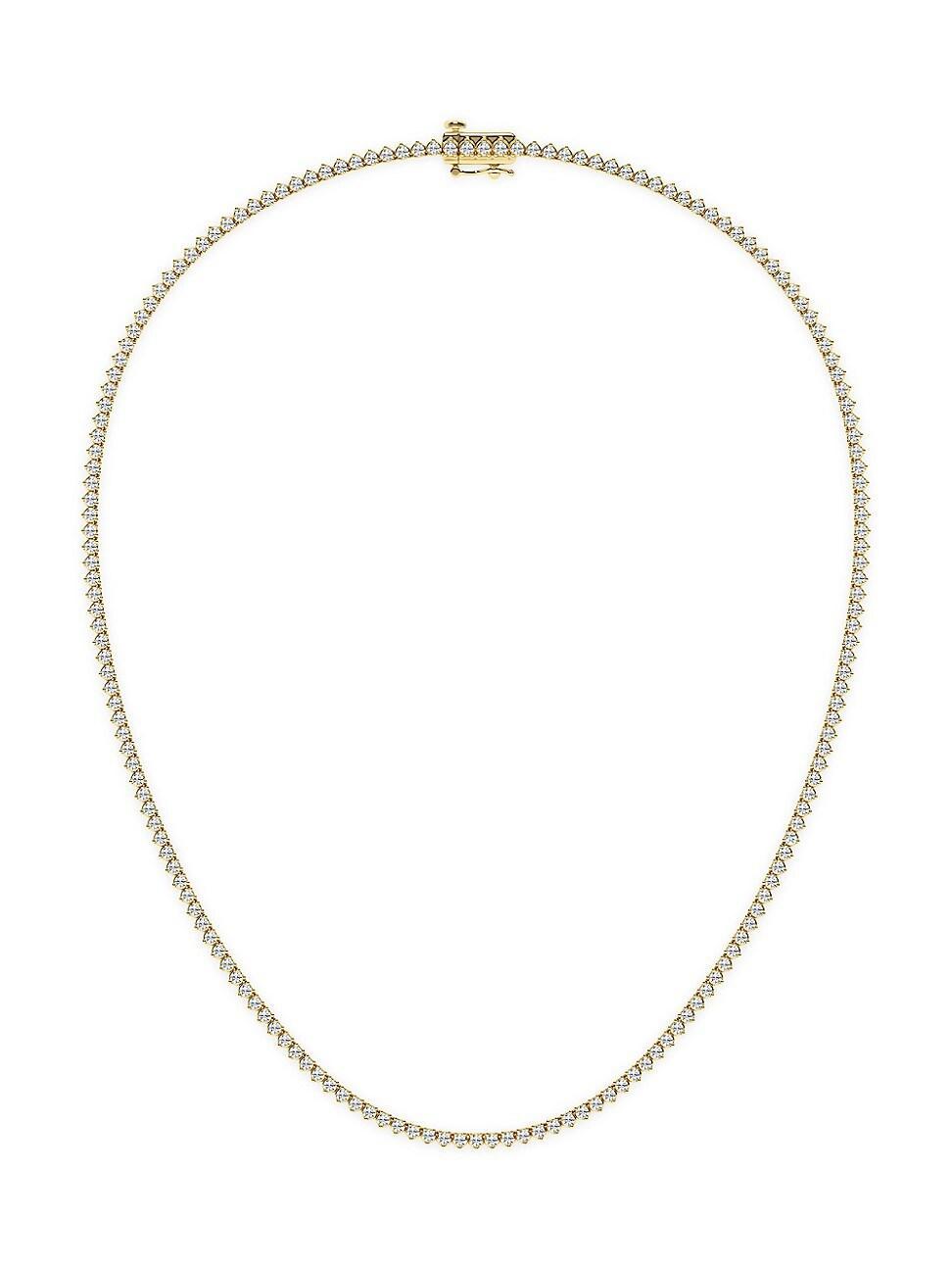 Womens 14K Yellow Gold & 6.00 TCW Lab-Grown Diamond Tennis Necklace Product Image