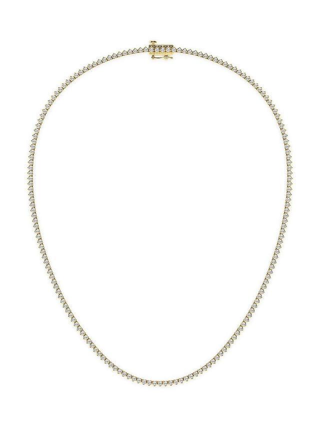 Womens 14K Yellow Gold & 6.00 TCW Lab-Grown Diamond Tennis Necklace Product Image