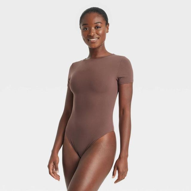 Womens Luxury Collection 4-Way Stretch Short Sleeve Bodysuit - Auden Cocoa Product Image