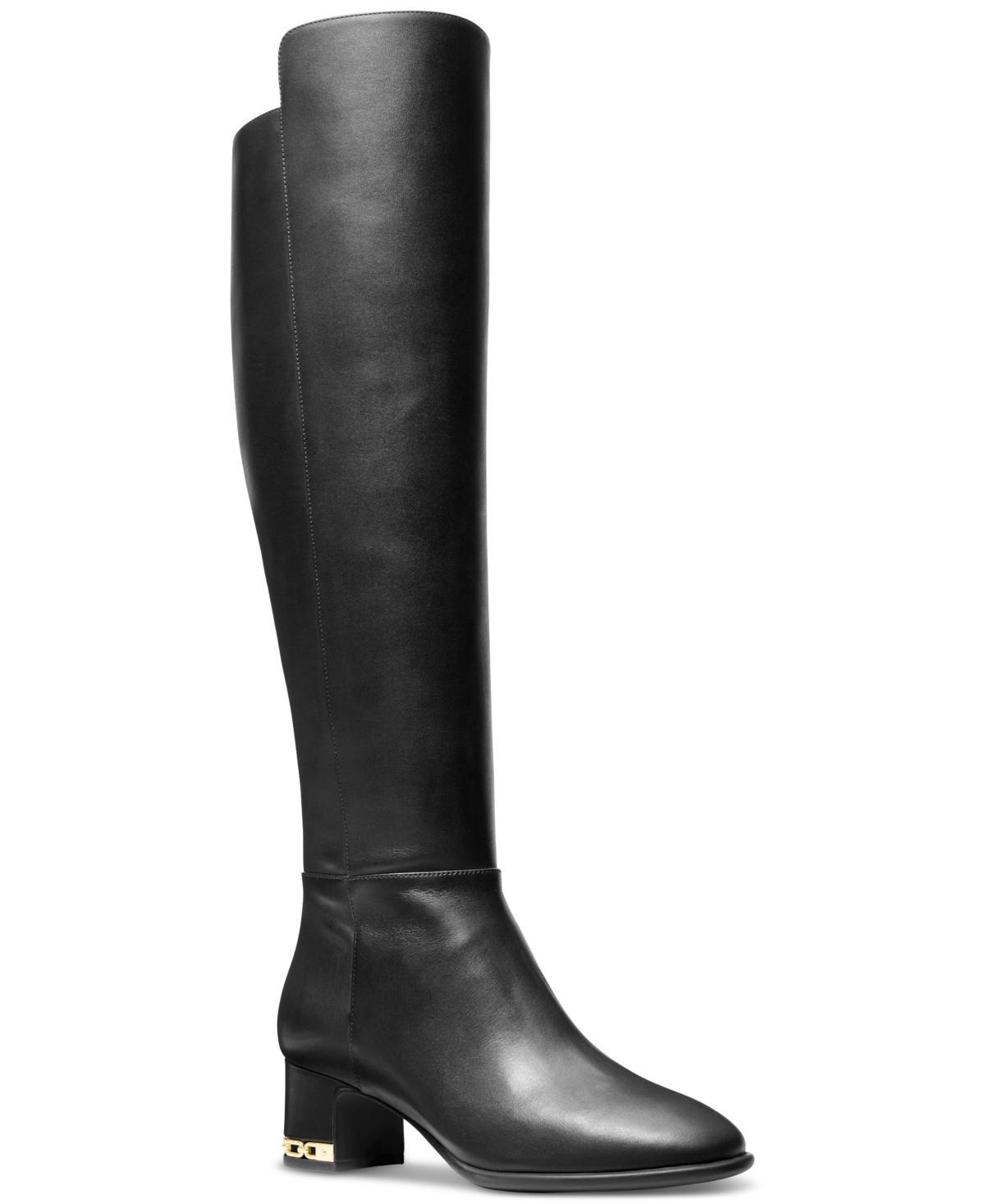 Michael Michael Kors Womens June Leather Knee High Riding Boots - Black/ Product Image