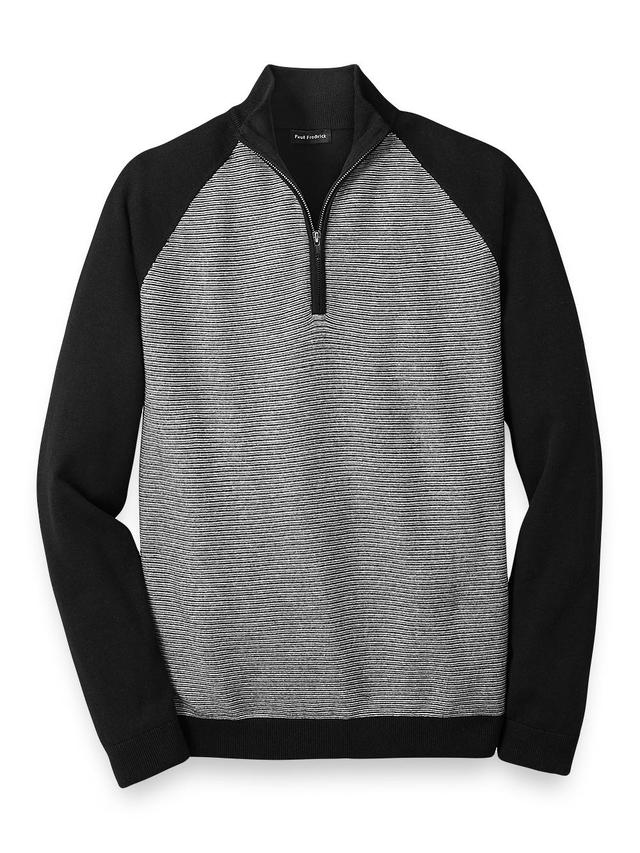 Cotton Zip Mock Neck Sweater Product Image