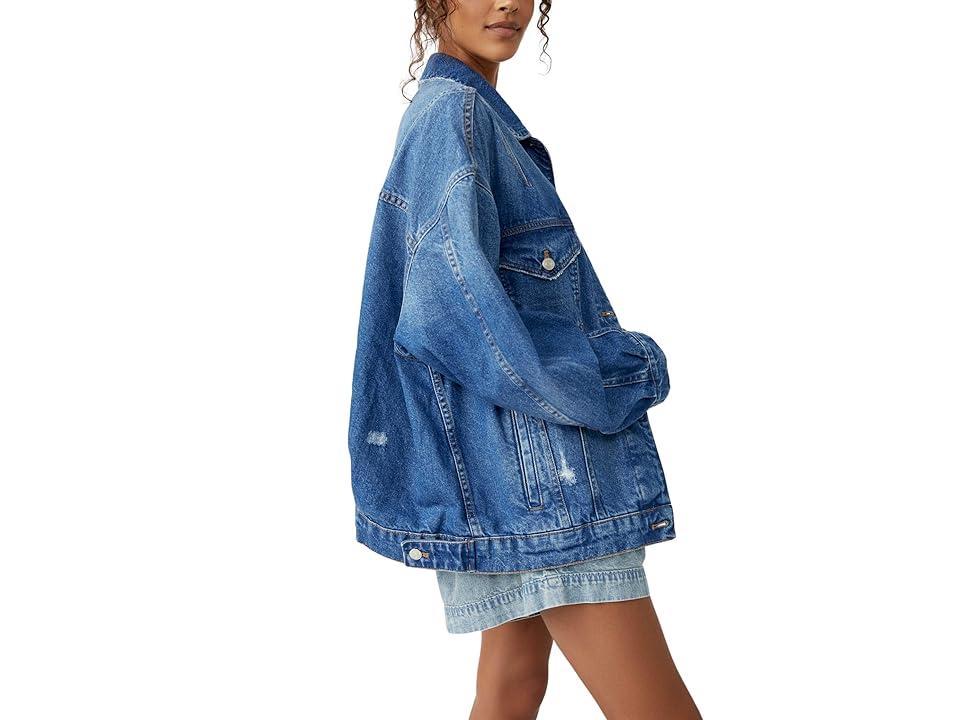 Free People All In Denim Jacket (Touch The Sky) Women's Vest Product Image