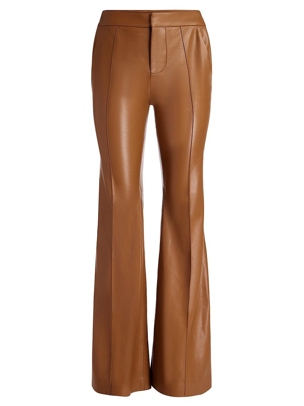 Alice + Olivia Danette Flare Hem Faux Leather Pants Product Image