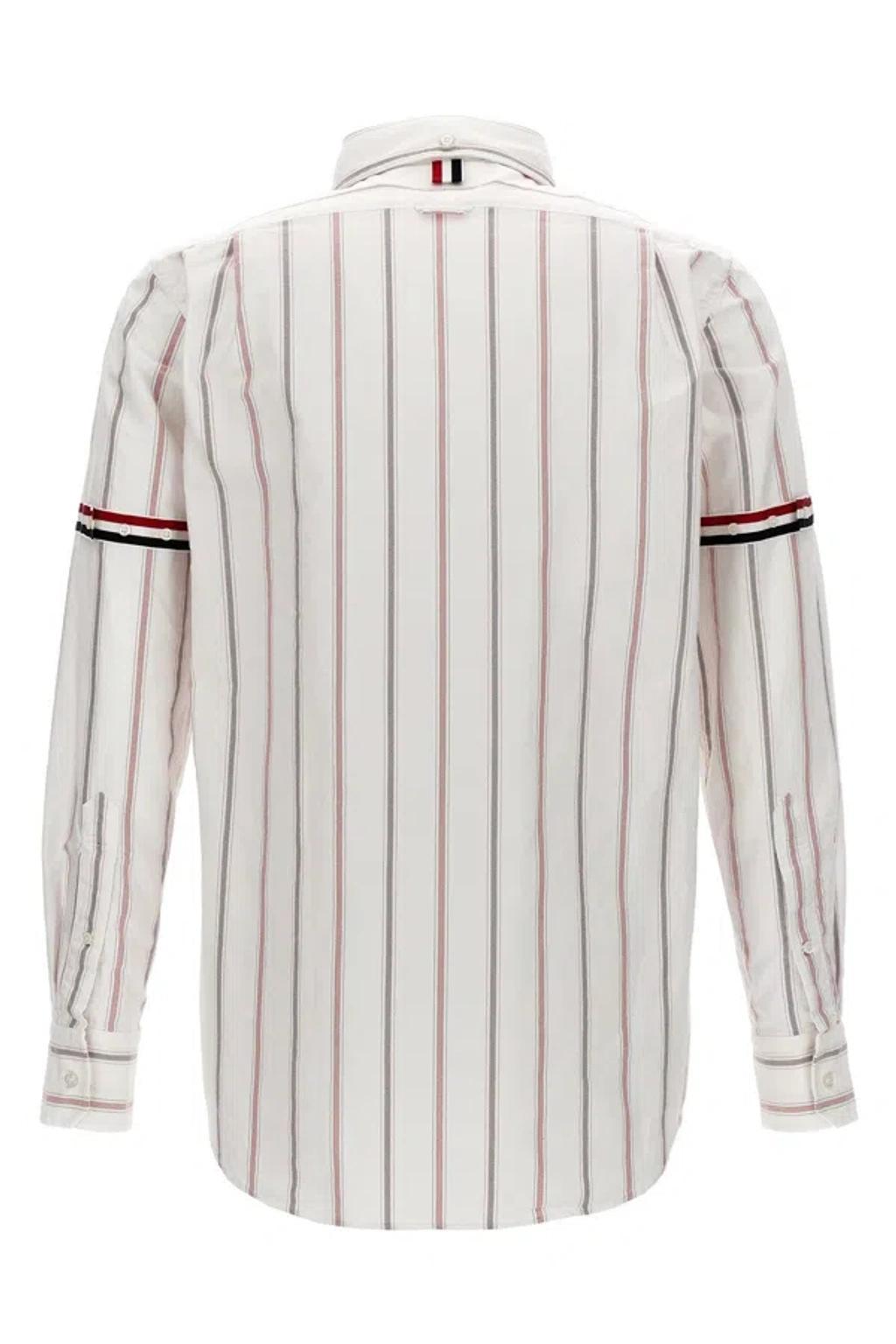 Striped Sleeve Detail Shirt In Multicolor Product Image