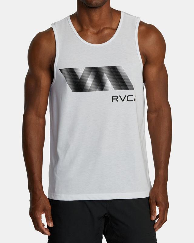 VA RVCA Blur Tank Top - White Product Image