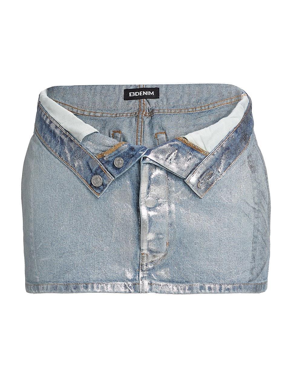 Womens Madison Metallic Denim Miniskirt Product Image