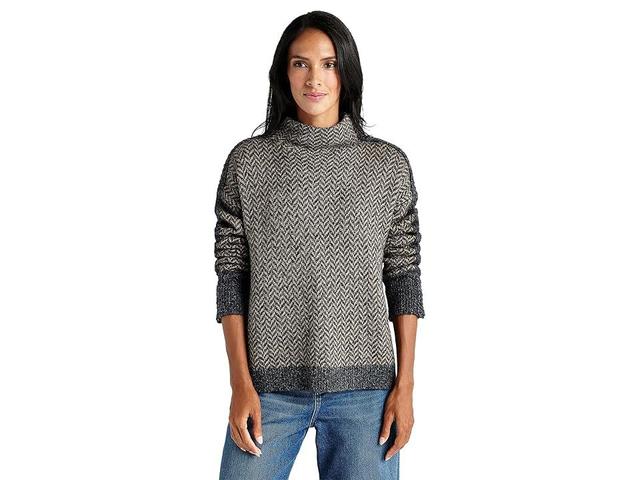 Splendid Aria Turtleneck Sweater (Charcoal/Camel) Women's Clothing Product Image