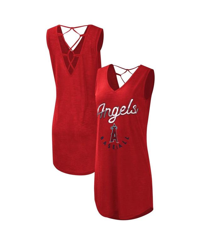 Womens G-III 4Her by Carl Banks Los Angeles Angels Game Time Slub Beach V-Neck Cover-Up Dress Product Image