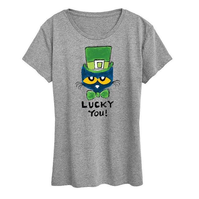 Womens Pete The Cat Lucky You Graphic Tee White Product Image