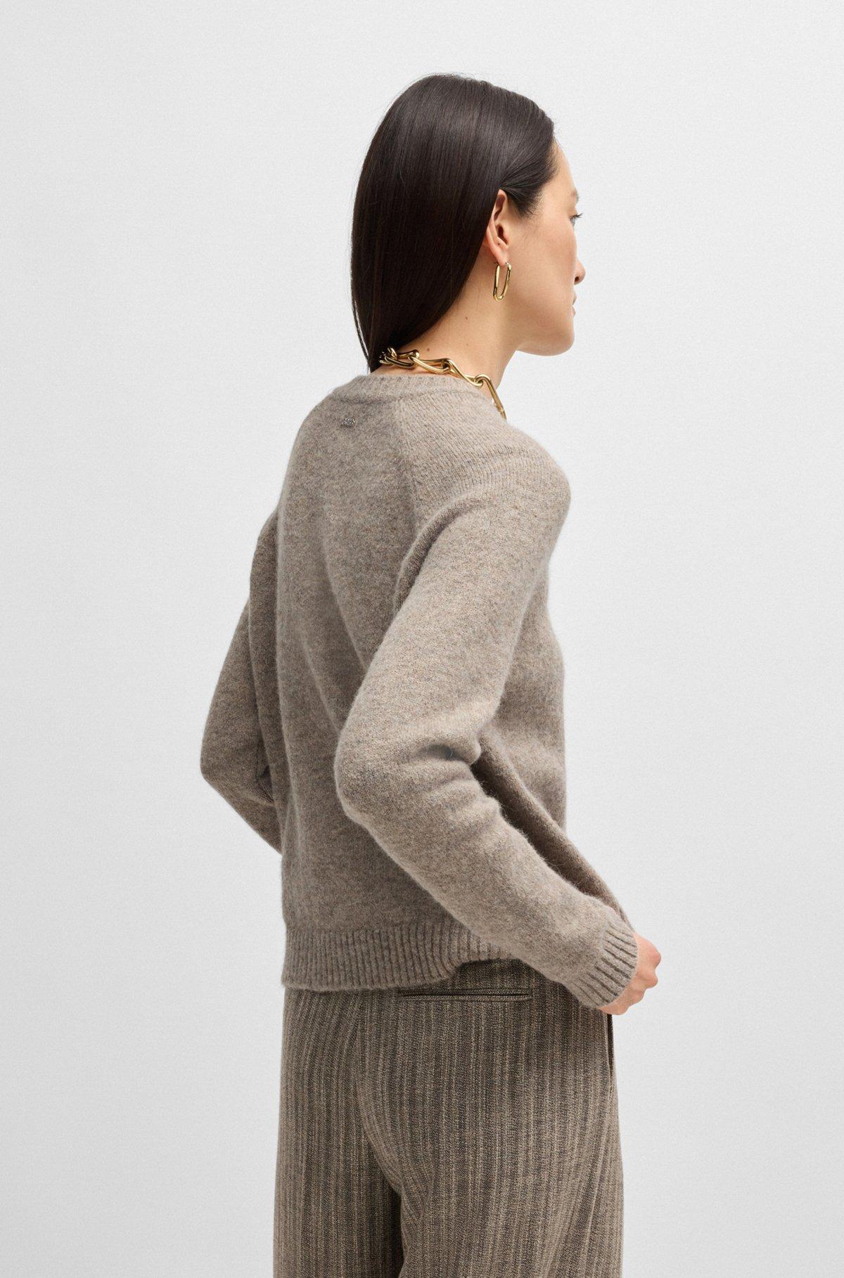 Crew-neck sweater in stretch fabric Product Image